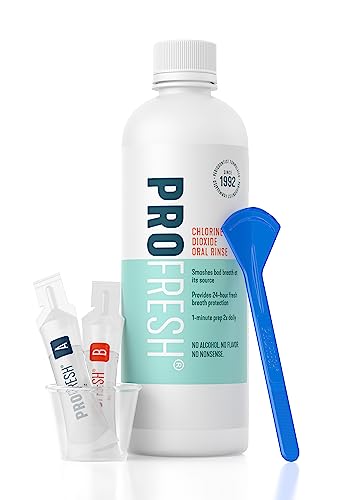 ProFresh Oral Rinse 16.9 Ounce 2 Week Supply Includes Prep Pack Alcohol Free Flavor Free Fights Bad Breath
