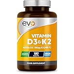 Vitamin D3 4000iu & Vitamin K2 100ug (MK7) |180 D K Vegetarian Tablets | 1-A-Day | 6 Month Supply | High Strength | Vitamin D K2 Supplement | Made in the UK | Cholecalciferol & Menaquinone