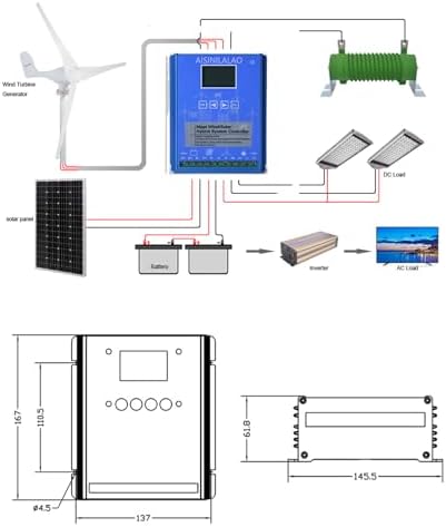 10000W Renewable Energy Controller for Off-Grid Solar & Wind Hybrid Systems, 12V-10000W, Universal Charge Controller for Efficient Energy Management