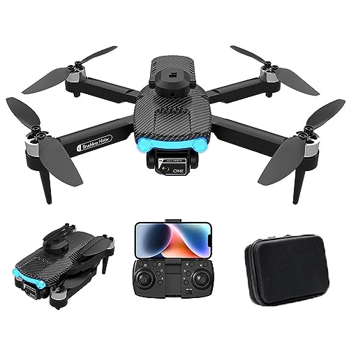 Bargainpop Foldable Brushless Power Motor Mini Drone With 6K HD Camera Dual Lens 2.4G WiFi FPV RC Quadcopter Optical Flow Localization 360Â° Intelligent Obstacle Avoidance Gesture Control With Carry Case, Photography Drone with 3 Batteries