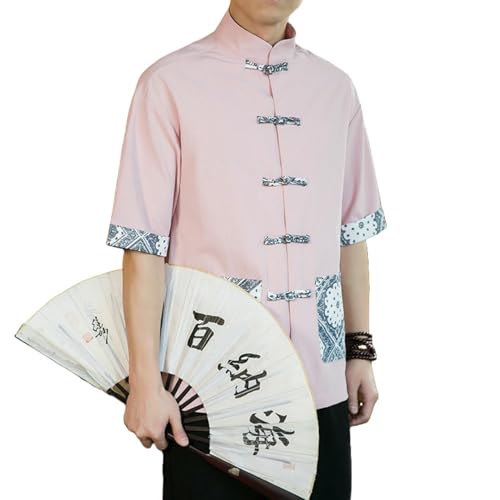 Chemise Hanfu Tang-Costume pour homme en soie de glace décontractée
