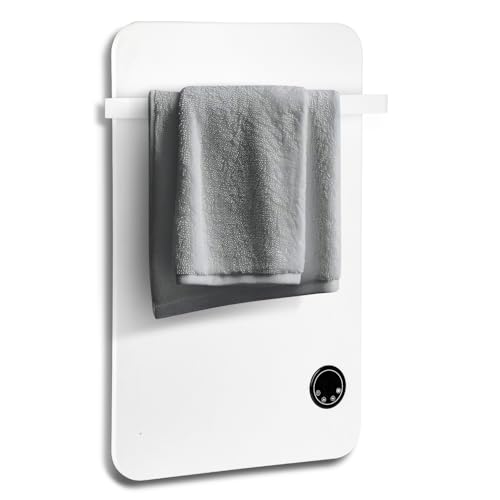 Peviasot Badheizkörper, Infrarotheizung WiFi Handtuchheizkörper mit Display, 45x 70cm Infrarot Bad-Heizkörper Handtuchwärmer, 400W Wandheizkörper mit 1 Handtuchhalter Weiß