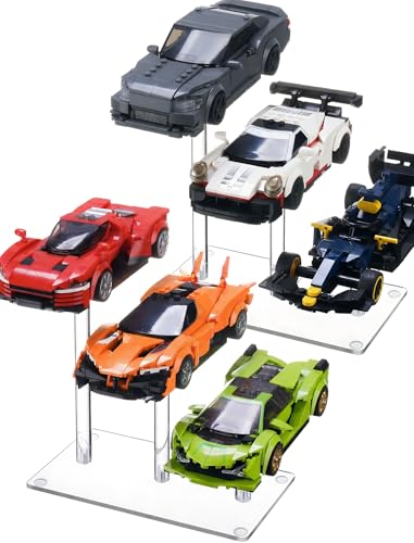 NiHome Acrylic 3-Tier Display Stand for Lego Speed Champions Clear 2 Pack