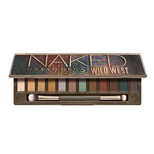 URBAN DECAY Paleta de sombra de ojos Naked Wild West, Paleta de sombras de ojos, Maquillaje de ojos, 12 colores, Incluye espejo y pincel, Tonos naturales de arena, Azul y verde, Vegano, 11.4 g, 1 Cover