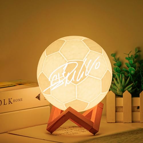 Lámpara de noche balón de fútbol para niños con control remoto miniatura 4