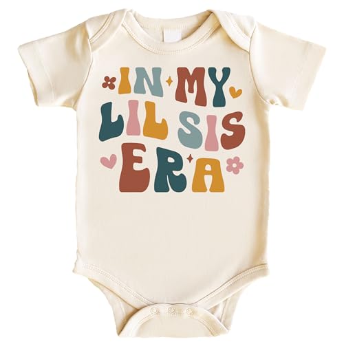 Image of Olive Loves Apple In My Little Sister Era Bodysuit for Baby Girls Matching Little Sister Era Bodysuit