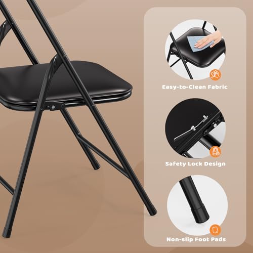 Image of JOYMOR Kids Folding Table and Chairs Set, 5-Piece Metal Frame Activity Set with Easy-Fold Design for Playroom & Classroom (Black)
