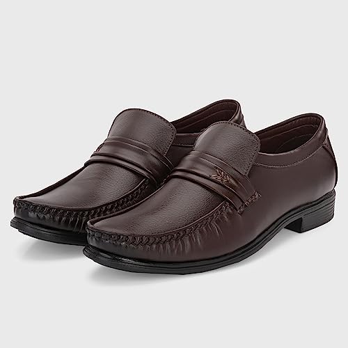 Image of Centrino Men's Moccasin Formal Shoe |Stylish & Comfortable Slip-On Shoes for Casual |Premium Slip-On Loafers | Leather Comfort Moccasin Every day wear |Versatile, Durable & Fashionable Footwear (6433)