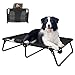 M JJYPET Outdoor Elevated Dog Bed, Cooling Raised Dog Cots Beds, Black Pet Dog Bed with Breathable Mesh,Folding Large Pet Hammock Bed Multiple Sizes for Small Meduim Large Dogs