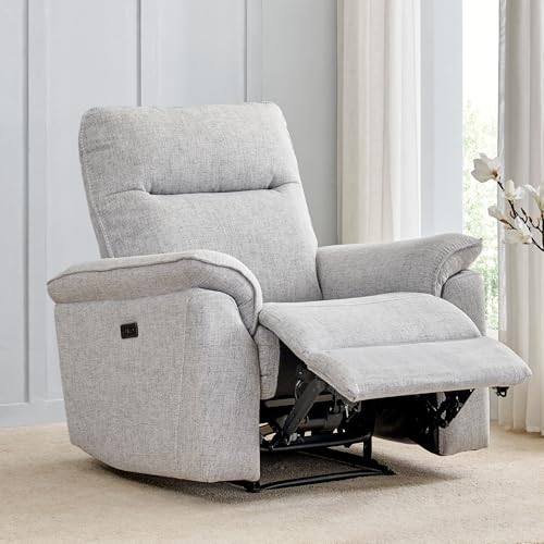 Image of Home Centre | Artise Fabric 1-Seater Electric Recliner | Recliner Sofa for Living Room | Solid Wood | Grey | 2 Year Warranty