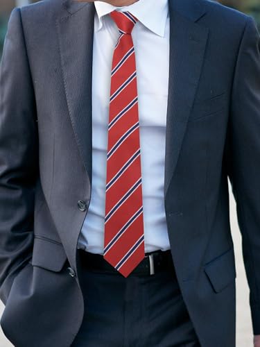 Image of Luckyvestir Striped Ties for Men Classic 3.15 inch Men's Tie Formal Neckties for Business Graduation Dinner Wedding