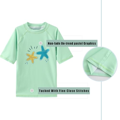 Image of Girls Rash Guard Swimsuits Short Sleeve Swim Shirt for Kids Girls One Piece Bathing Suit Swimwear 7-16 Years