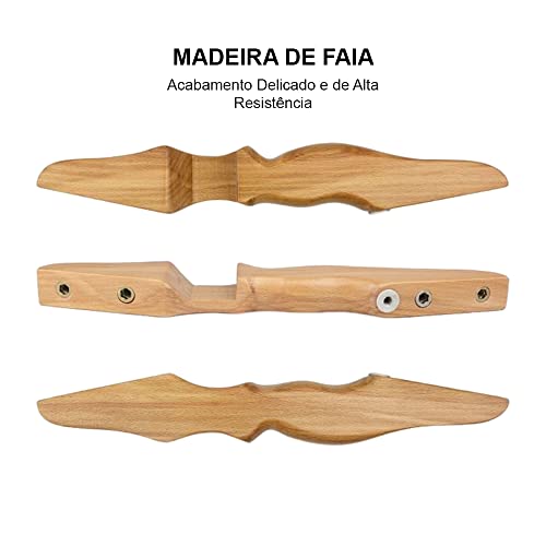 Arco e Flecha Profissional Destro 40lbs Empunhadura de Madeira de Faia com 5 Flechas de Ponta de Alu