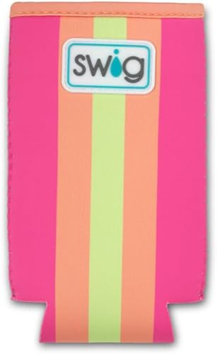 Miniatura 102 de Swig Life Skinny Can Coolie, soporte delgado de 12 onzas, enfriador de neopreno aislado con bolsillo, fundas para botellas de cerveza altas, All