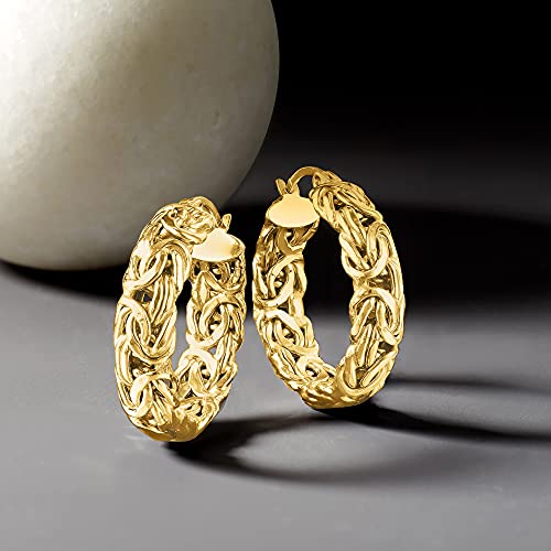 Ross-Simons 18kt Gold Over Sterling Small Byzantine Hoop Earrings3