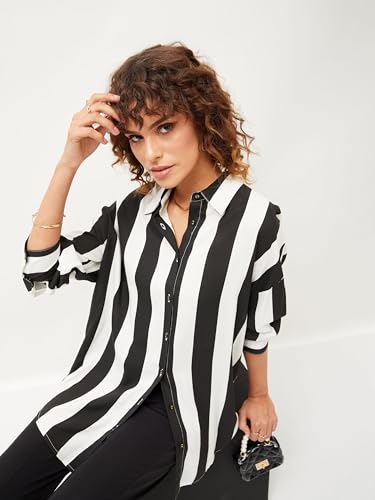 Image of Sassafras Women Polka Dot Oversize Shirt