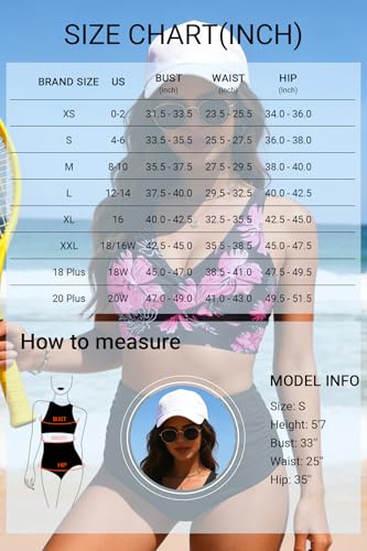 Image of Yonique High Waisted Two Piece Swimsuit-Womens Bikini Set Tummy Control Bathing Suit Modest Full Coverage Bikini 2025