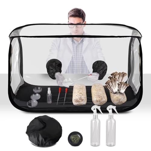 Salcod Large Still Air Box Mushroom Grow Tent - 38x20x25 Inch Clean Air Workstation, Sturdy Flow Hood for Grow Bags, Growers, and Home Scientists