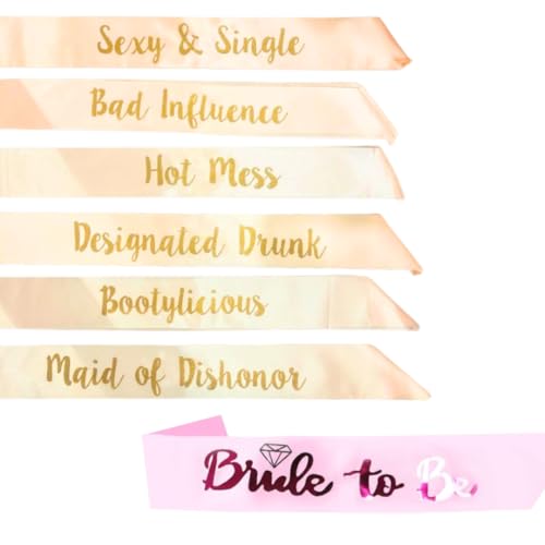 Image of Wanna Party Pack of 7- Team Bride Sash Set-Bachelorette Party Bride To Be Sash- Unique Bride Bridesmaid Sashes for Bachelorette Party