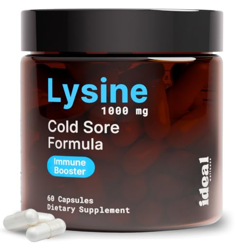 L-Lysine Cold Sore Treatment For Lips With Immune Support - L Lysine 1000mg Capsules, Chaga, Bee Propolis, Vitamin C, Zinc & Licorice Root Extract - Non-GMO, Vegetarian, 60 Capsules for Men and Women