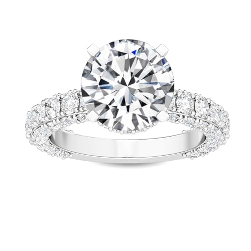 1-5 Carat (ctw) White Gold Round Cut LAB GROWN Diamond Vintage Engagement Ring (Color E-F Clarity VS2-SI1)