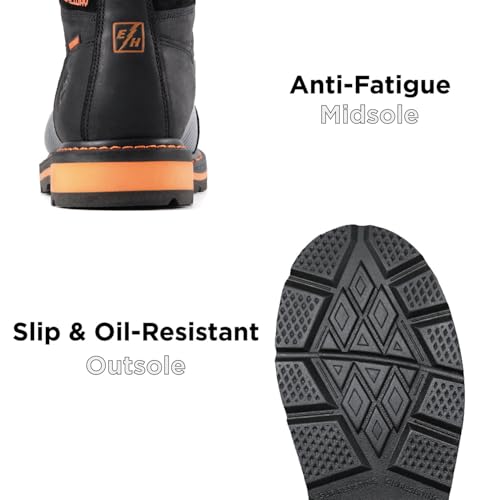 Image of SUREWAY 6in Waterproof Work Boots for Men, Leather, Soft /Composite Toe | Waterproof leather work boots with Goodyearwelt construction,EH protection,oil and slip-resistant outsole