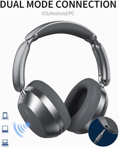 Image of Wentronic Y04 Wireless Over-Ear Headphones, Active Noise Cancelling, Grey