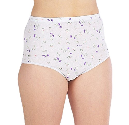 6 lots de dessous pour femmes/dames, culottes - imprimé fleuri, grande taille - 100% Coton, imprimés assortis, 3XOS Hanches: 52"-54" (132-137cms) Cover