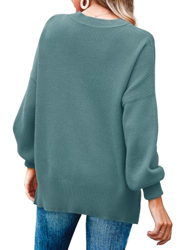 Image of Imily Bela Womens Oversized Tunic Sweaters Fall Slouchy Long Sleeve Ribbed Knit Side Slit Pullover Jumper