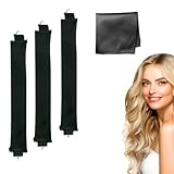 Heatless Hair Curler Overnight Curl Rods for All Hair Types, Healthy and Stylish Heatless Curling Set jumbo heatless hair curler to sleep in Heatless Hair Curlers (Black, Medium) -  Grasling