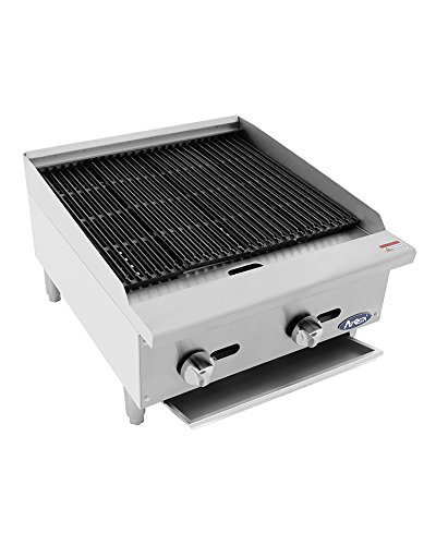 ATCB-24 Stainless Lava Rock Charbroiler Grill Char-Rock Broiler Natural Gas (24)