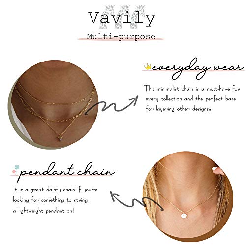 Vavily Dainty Thin Chain Choker Necklace For Women 14K Plated Gold Minimalist Short Chain Necklaces Jewelry Gift #TOP6
