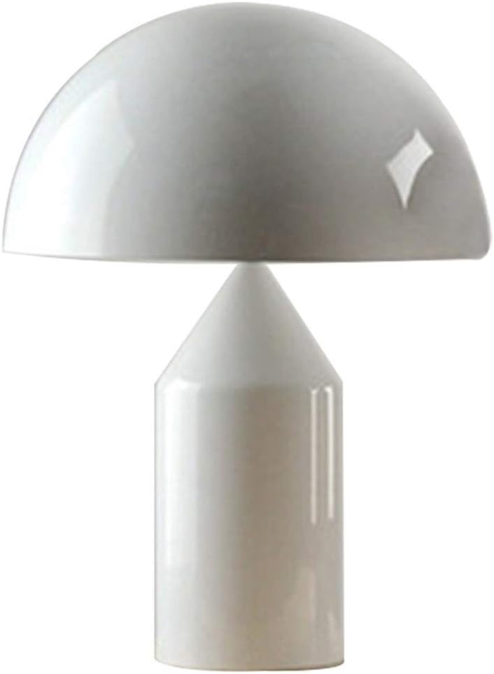 Lamp Table Lamp, Mushroom Metal Side Table Lamp, Creative Christmas Gift for Nordic Personality Living Room Bedroom Bedside Study Lamp Indoor lighting (Lampshade Color : White, Size : L)
