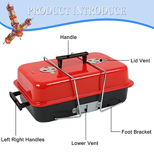 Portable Charcoal Grill With Lid Stainless Steel Barbecue Grill For Outdoor Camping Cooking,Small Folding Tabletop Bbq Grill For Picnic Patio Backyard #TOP2