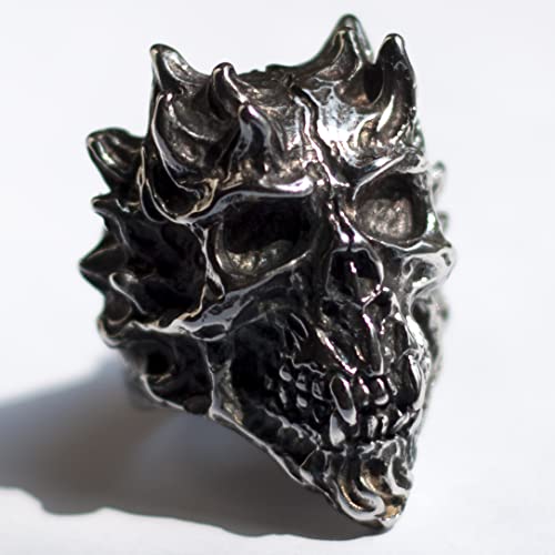 Image of Death Skull Ring for Men Stainless Steel Jewelry Biker Rings Scary Death Ring Skull for Gifts