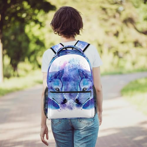 Sac de voyage décontracté loup multicolore résistant pour ados