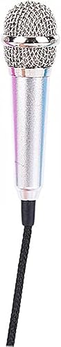 Mini micrófono portátil para instrumento vocal para teléfono móvil, portátil, portátil, 0.138 in, universal, conexión de cable, karaoke, metálico,