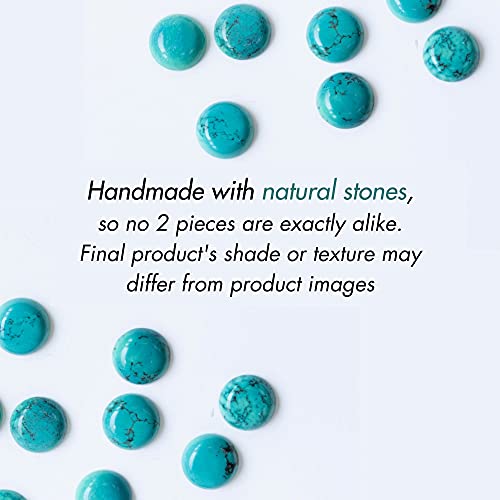 14K Yellow Gold Plated Over 925 Sterling Silver And Turquoise Large Pendant; Natural December Birthstone Round Pendant; Unique Jewelry For Women ; Handmade Vintage Style Turquoise Necklace For Women #TOP6