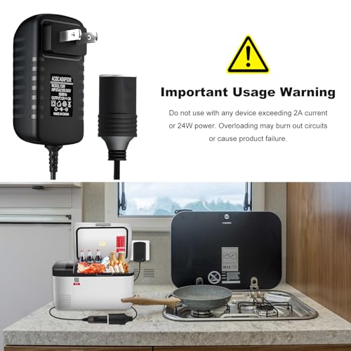 Rdxcv AC to DC Converter, 100-240V to 12V AC/DC Vehicle Power Supply Transformer, 2A 24W Cigarette Lighter Socket Power Supply Adapter for Vehicle Electronic Devices, Car Accessories - Thumbnail 6