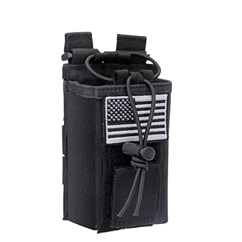 Tactical Radio Holster Case Molle Radio Pouch Military Heavy Case Accessories Radio Holder Duty Belt Holster Bag for Baofeng UV-5R BF-F8HP PRO UV-32 Two Way Radio Walkie Talkies Adjustable Storage