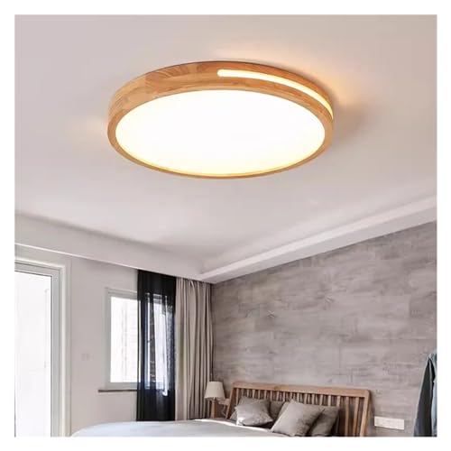 Plafond LED carré 40cm en bois et acrylique ultra-mince pour chambre