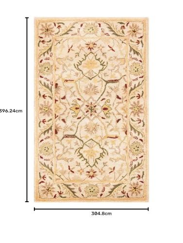 Image of 10x13 Ft Luxury Wool Rug - Handcrafted Traditional Tufted Carpet for Grand Living Rooms & Villas