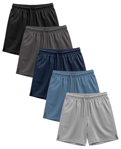 Andrew Scott Boys Active Performance & Mesh Style Basketball Sport Shorts - Multi Packs