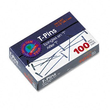 Advantus T-Pins CLIP,T-PIN,1.5",100/BOX R330-12SSCY (Pack of30)