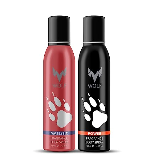 Image of Wolf Majestic & Power - No Gas Perfumed Bodyspray for Men-Pack of 2(120 ml+120 ml)