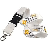 100 Stück bedruckte Schlüsselbänder mit Logodruck im hochwertigen Siebdruckverfahren aus Polyester flach gewebt, individuell ganz nach Ihren Wünschen verschiedene Breiten inkl. hochwertiger Metall-Karabiner und abnehmbaren Kunststoffclip (1-farbiger Siebd