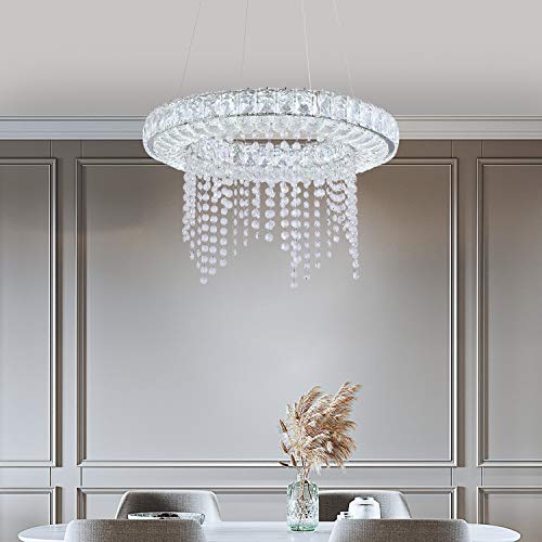 Crazy Deals Maxax Modern Crystal Chandelier Lighting Ceiling 1 Ring Led Light Fixtures Hanging for for Dining Room, Living Room Crazy Deals Maxax Modern Crystal Chandelier Lighting Ceiling 1 Ring Led Light Fixtures Hanging for for Dining Room, Living Room