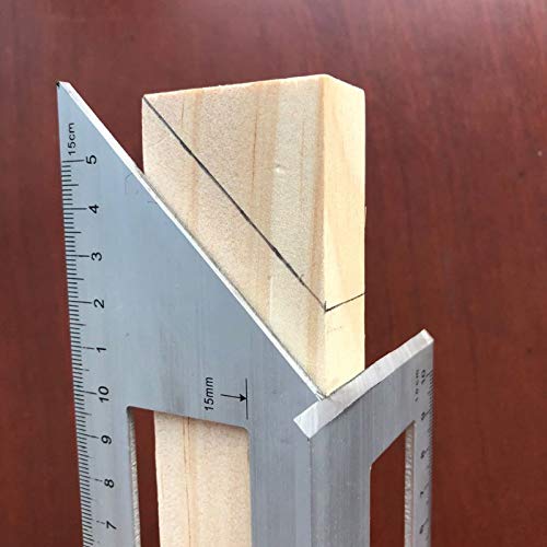 Transportador de angulos, Regla multifunción cuadrada de madera de aleación de aluminio, regla de calibre de 45 90 grados, herramientas de carpintería