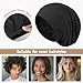 3Pcs Silk Satin Bonnet for Sleeping Women Men, Soft Cotton Slouchy Beanie Chemo Hat with Silky Satin Lining, Adjustable Night Sleep Cap Hair Wrap for Natural Curly Hair