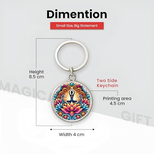 Image of MG | Protective Evil Eye /Spiritual Symbols /Om /Motivational Keychains | Double-Sided Metal Key Ring | Good Luck and devine Charm for Car, Bike, Home & Office